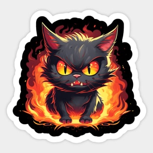 kawai angry cat Sticker